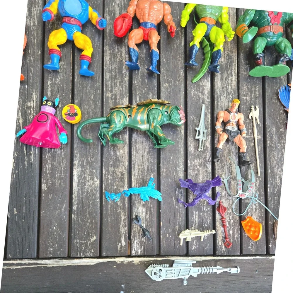 Vintage He-Man MOTU Action Figure Lot Battle Cat Zoar Orko Accessories 80s